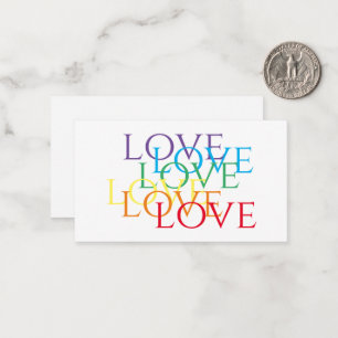 RAINBOW-LIEBE 3.5x2-Flachkarte Mitteilungskarte