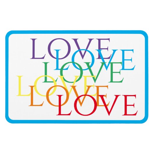 RAINBOW LIEBE 4x6 Flexible Magnet / Blau (Horizontal)