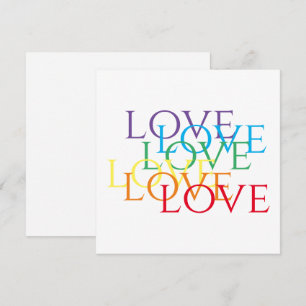 RAINBOW-LIEBE 5.25x5.25 Flachkarte Mitteilungskarte