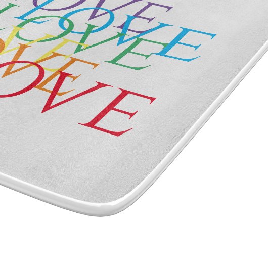 RAINBOW LIEBE 6x7 Glasschneidebrett Schneidebrett (Ecke)