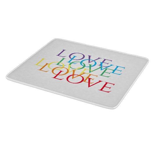 RAINBOW LIEBE 6x7 Glasschneidebrett Schneidebrett (Ecke)
