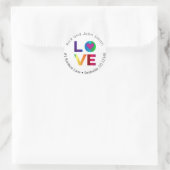 Rainbow-Liebe-Adressetikett Runder Aufkleber (Tasche)