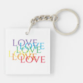 RAINBOW-LIEBE Akrylic Square Schlüsselanhänger (Rückseite)