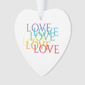 RAINBOW LIEBE Akrylisches Herz Ornament (Vorderseite)