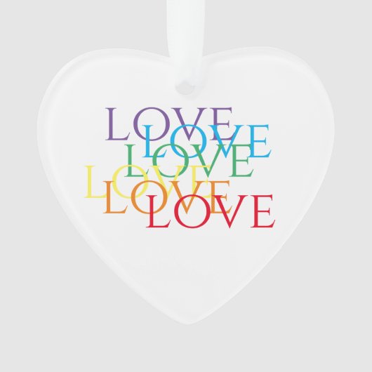 RAINBOW LIEBE Akrylisches Herz Ornament (Vorderseite)
