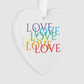 RAINBOW LIEBE Akrylisches Herz Ornament (Vorderseite)
