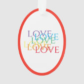 RAINBOW LIEBE Akryloval Ornament - Rot (Rückseite)