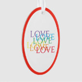 RAINBOW LIEBE Akryloval Ornament - Rot (Vorderseite)