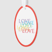 RAINBOW LIEBE Akryloval Ornament - Rot (Vorderseite)