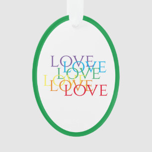 RAINBOW LIEBE Akrylovale Ornamente - grün