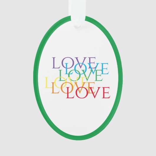 RAINBOW LIEBE Akrylovale Ornamente - grün (Vorderseite)