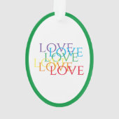 RAINBOW LIEBE Akrylovale Ornamente - grün (Rückseite)