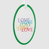 RAINBOW LIEBE Akrylovale Ornamente - grün (Vorderseite)