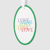 RAINBOW LIEBE Akrylovale Ornamente - grün (Vorderseite)