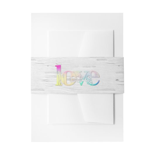 Rainbow-Liebe auf Birke Einladungsbanderole (Vorderseite Beispiel)