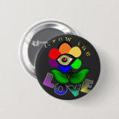 Rainbow Liebe Augapfel Blume Button (Vorne & Hinten)