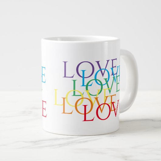 RAINBOW LIEBE Big White Tasse (Vorderseite Rechts)