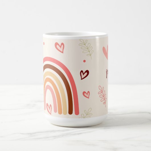 Rainbow Liebe Boho Polka Dots and Harts Kaffeetasse (Mittel)
