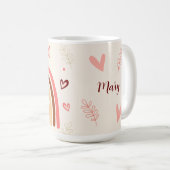 Rainbow Liebe Boho Polka Dots and Harts Kaffeetasse (VorderseiteRechts)