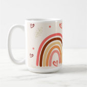 Rainbow Liebe Boho Polka Dots and Harts Kaffeetasse (Links)
