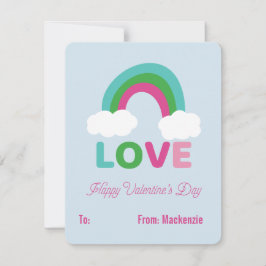 Rainbow Liebe Childrens Klasse Valentine Feiertagskarte