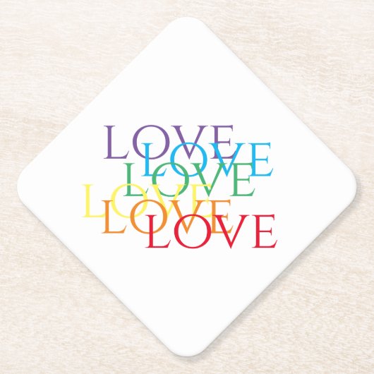 RAINBOW LIEBE Diamond Paper Untersetzer (Vorderseite)