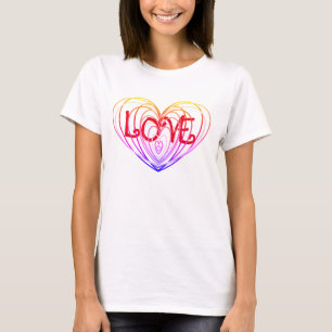 Rainbow Liebe Doppelherz T-Shirt