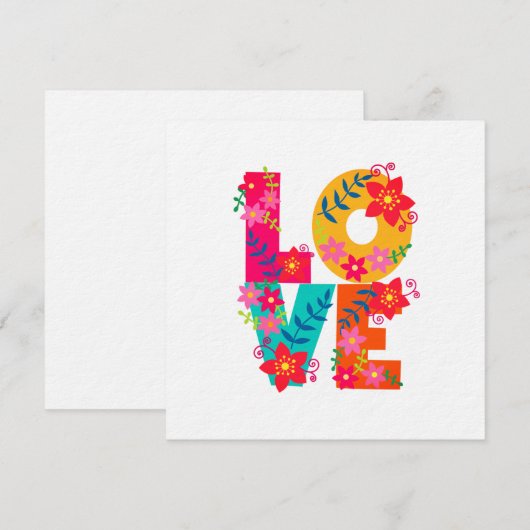 Rainbow-Liebe-Flachkarte (Vorne/Hinten)