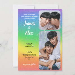 Rainbow Liebe - Gay Wedding Foto Einladung