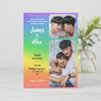 Rainbow Liebe - Gay Wedding Foto Einladung