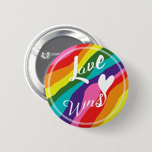 Rainbow Liebe gewinnt Button (Vorne & Hinten)