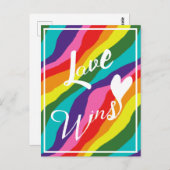 Rainbow Liebe gewinnt Postkarte (Vorne/Hinten)