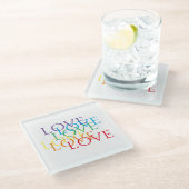 RAINBOW LIEBE Glass Drink Untersetzer (Schrägansicht)