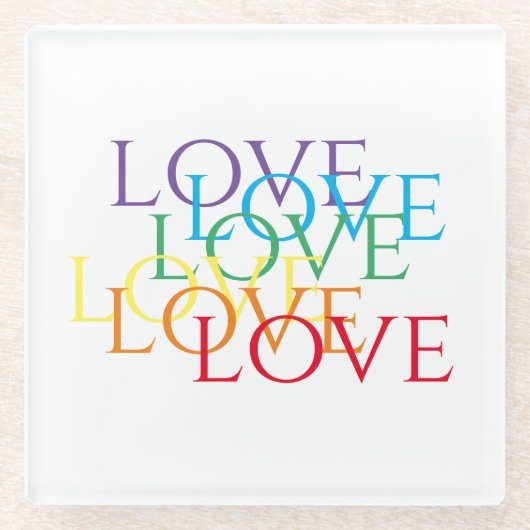 RAINBOW LIEBE Glass Drink Untersetzer (Vorderseite)