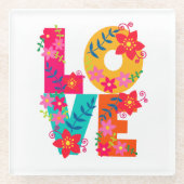 Rainbow-Liebe Glasuntersetzer (Vorderseite)