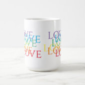 RAINBOW LIEBE Große weiße Tasse (Mittel)