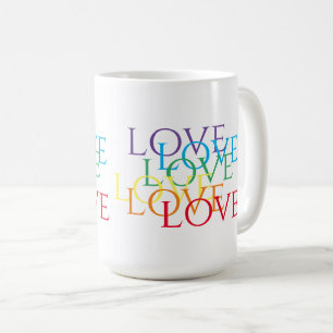 RAINBOW LIEBE Große weiße Tasse