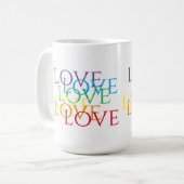 RAINBOW LIEBE Große weiße Tasse (Vorderseite Links)