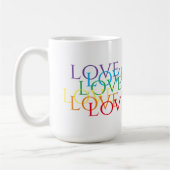 RAINBOW LIEBE Große weiße Tasse (Links)