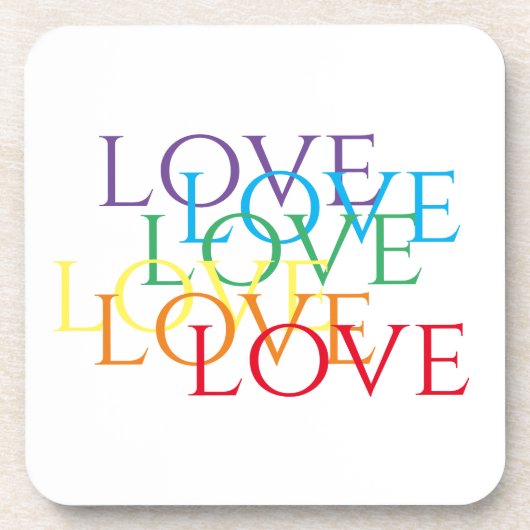RAINBOW LIEBE Hartkunststoff-Untersetzer Getränkeuntersetzer (Vorderseite)