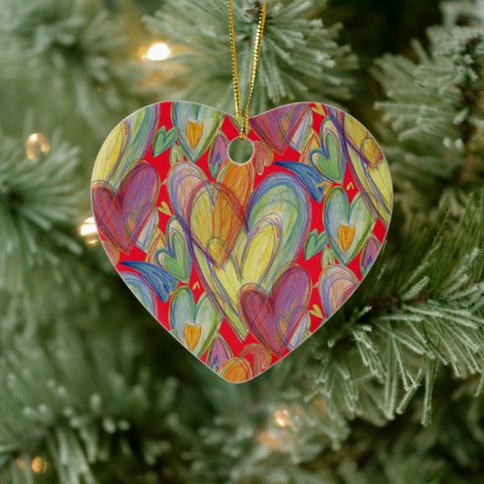 Rainbow Liebe Hearts Holiday Pendant Gift Ornament (Baum)