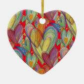 Rainbow Liebe Hearts Holiday Pendant Gift Ornament (Vorne)