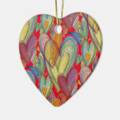 Rainbow Liebe Hearts Holiday Pendant Gift Ornament (Links)