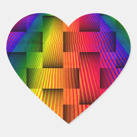 Rainbow Liebe_ Herz-Aufkleber (Vorderseite)