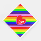 Rainbow Liebe Herz Diagonal Streifen Primäres Serviette (Ecke)