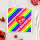 Rainbow Liebe Herz Diagonal Streifen Primäres Serviette (Beispiel)