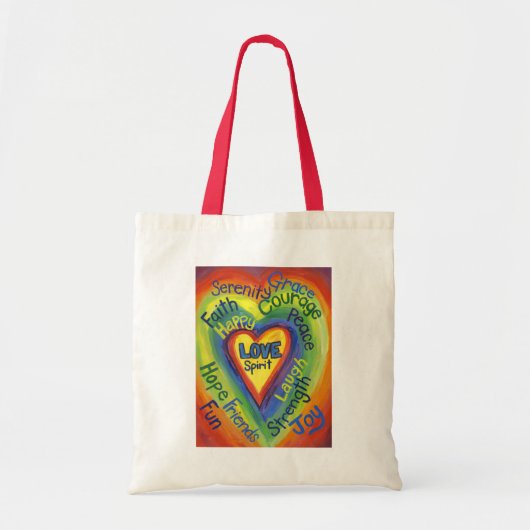 Rainbow Liebe Herz Kunst Kunst Inspiration Tasche (Vorne)