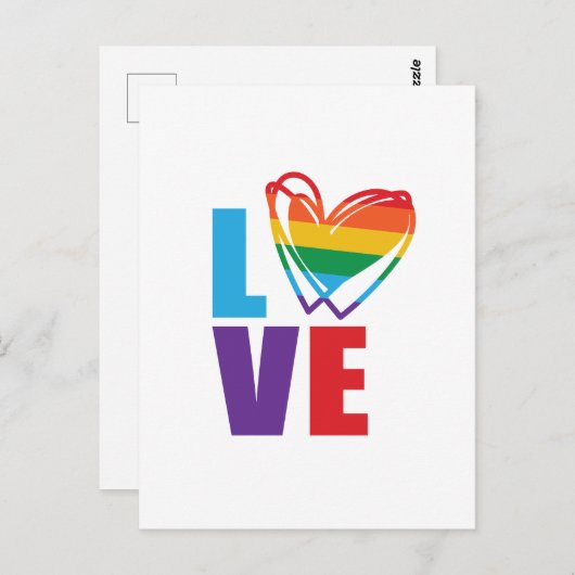 Rainbow Liebe Herz Postkarte (Vorne/Hinten)