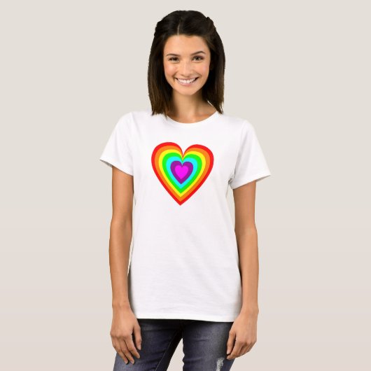 Rainbow Liebe Herzdesign T-Shirt (Vorne ganz)