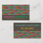 Rainbow Liebe Herzenslust Farbenfrohe Niedliche Vi Visitenkarte (Vorne/Hinten)